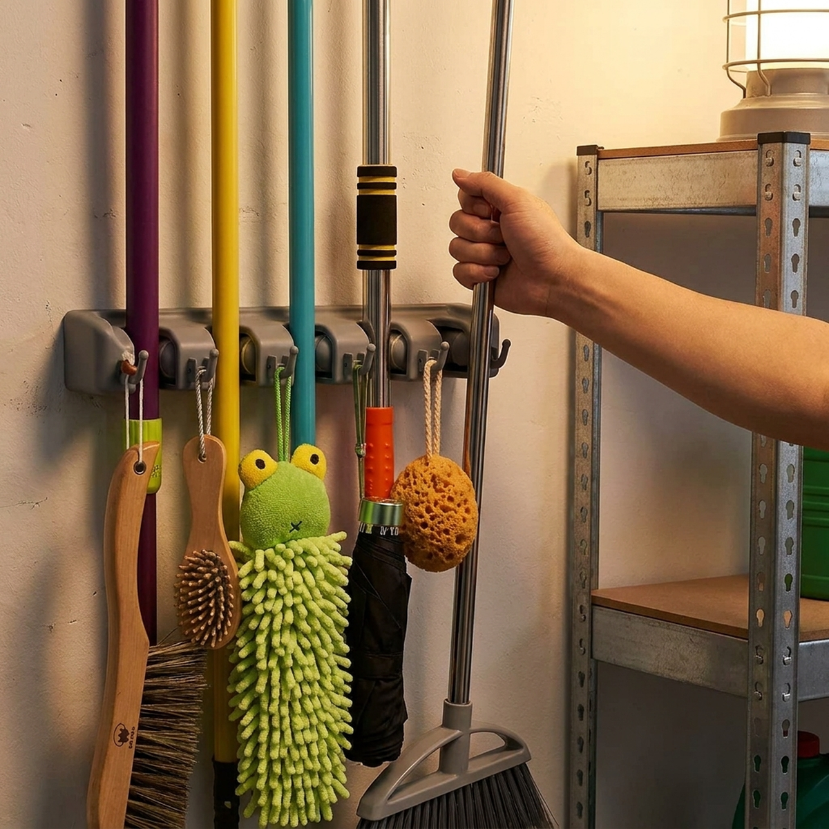 TIDYRACK – Wall Mount Mop and Broom Holder for Organized Spaces