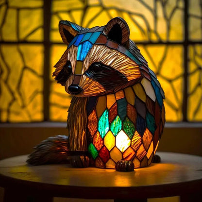 Kunstnerisk bordlampe i glas med dyremotiv til hyggelig stemning