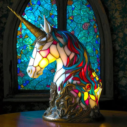 Kunstnerisk bordlampe i glas med dyremotiv til hyggelig stemning