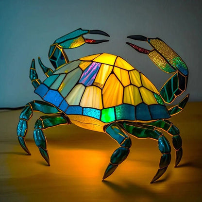 Kunstnerisk bordlampe i glas med dyremotiv til hyggelig stemning