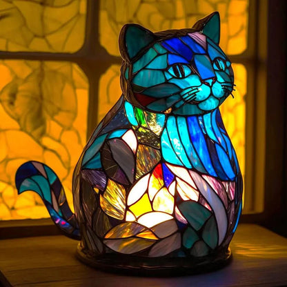 Kunstnerisk bordlampe i glas med dyremotiv til hyggelig stemning