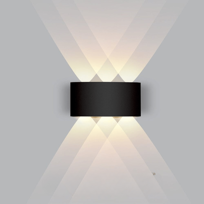 Energivenlig LED-væglampe i aluminium til facade, have og indkørsel