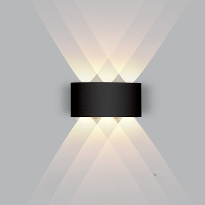 Energivenlig LED-væglampe i aluminium til facade, have og indkørsel