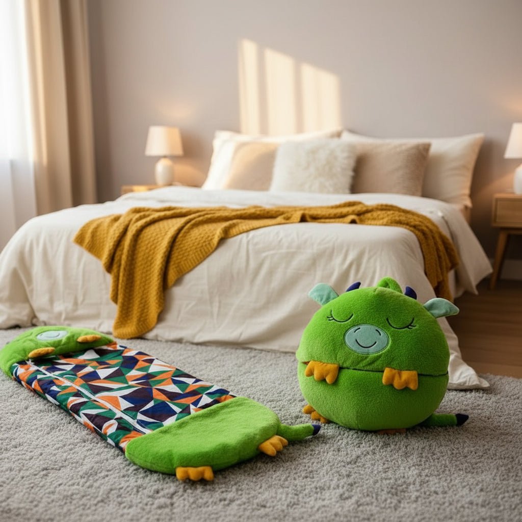 2-i-1 bamse og sovepose i blødt plys til børn