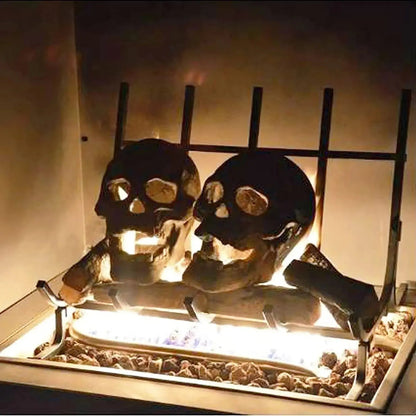 Ildfast kraniefigur i resin til gotisk indretning og halloween