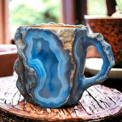 Håndlavet kaffekrus i mineralkrystal med 350-450 ml