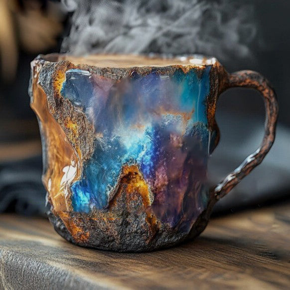 Håndlavet kaffekrus i mineralkrystal med 350-450 ml