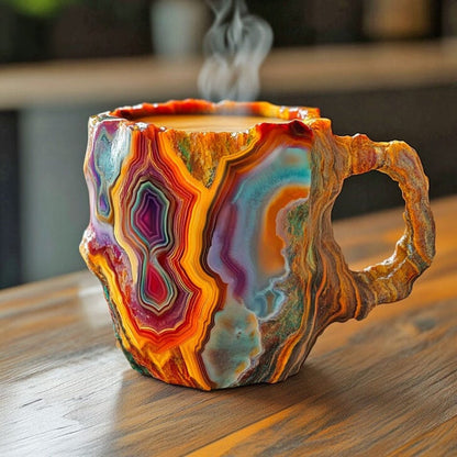 Håndlavet kaffekrus i mineralkrystal med 350-450 ml