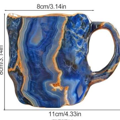 Håndlavet kaffekrus i mineralkrystal med 350-450 ml