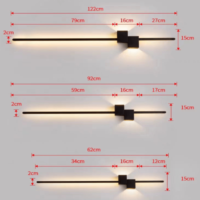 Minimalistisk LED-væglampe i metal til indirekte lys