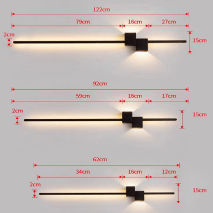 Minimalistisk LED-væglampe i metal til indirekte lys
