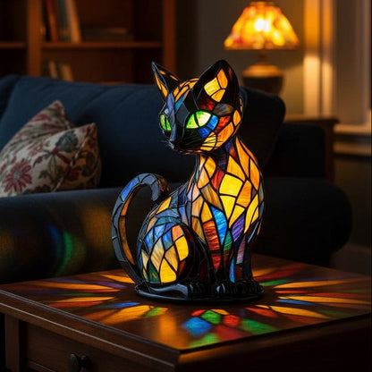 Sød LED natlampe i kattedesign med blødt stemningslys til natbordet