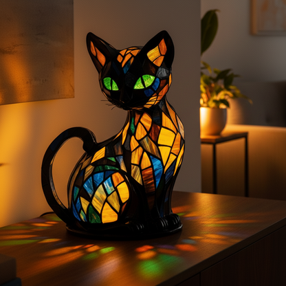 Sød LED natlampe i kattedesign med blødt stemningslys til natbordet