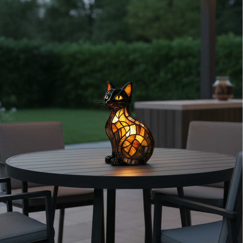 Sød LED natlampe i kattedesign med blødt stemningslys til natbordet