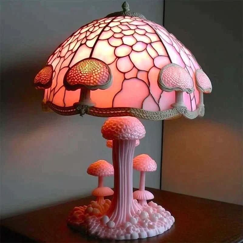 Dekorativ mosaiklampe i farvet glas til blødt stemningslys