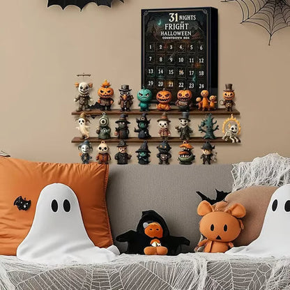 Halloween countdown-boks med 31 figurer og minidekorationer