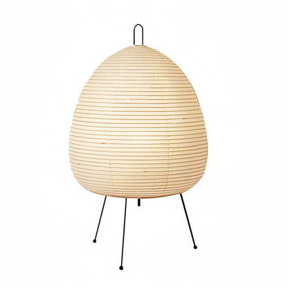 Elegant bordlampe i rispapir med jernfod i japansk design