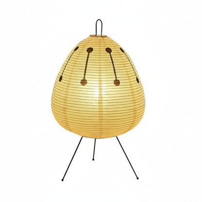Elegant bordlampe i rispapir med jernfod i japansk design