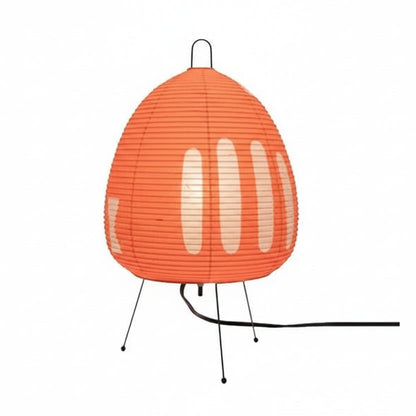 Elegant bordlampe i rispapir med jernfod i japansk design