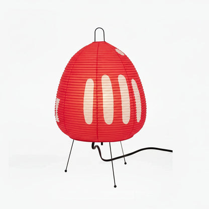 Elegant bordlampe i rispapir med jernfod i japansk design