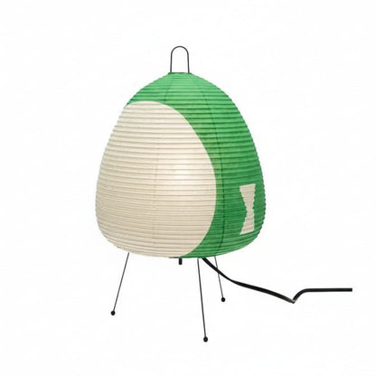 Elegant bordlampe i rispapir med jernfod i japansk design