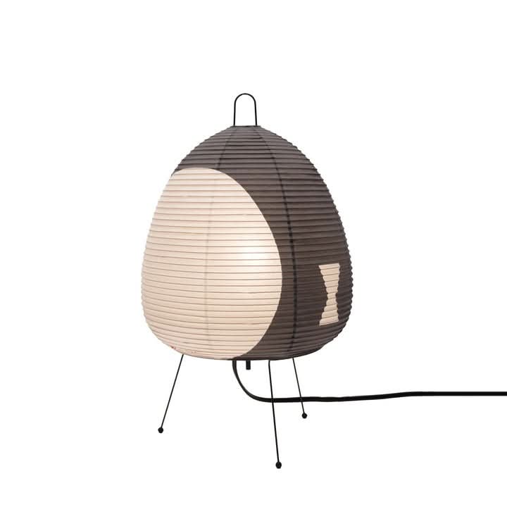 Elegant bordlampe i rispapir med jernfod i japansk design