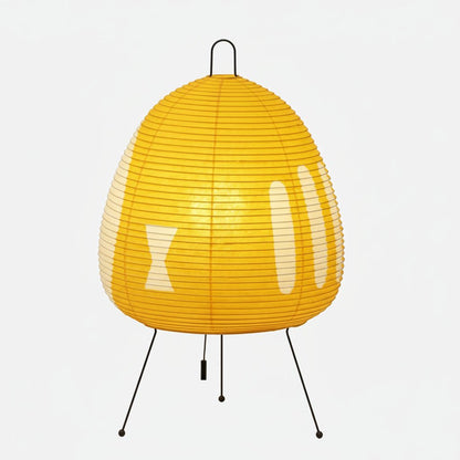 Elegant bordlampe i rispapir med jernfod i japansk design
