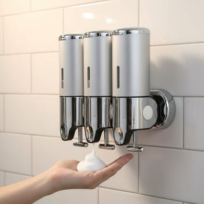 Vægmonteret sæbedispenser i rustfrit stål med 500 ml beholder