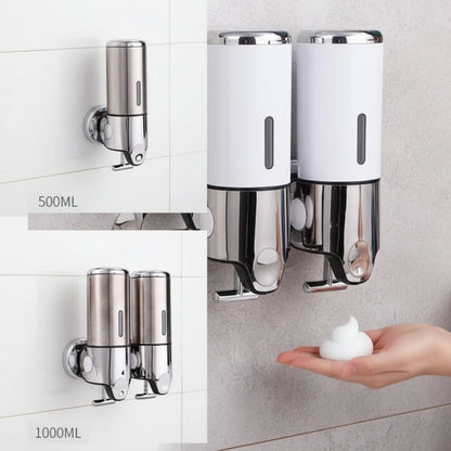 Vægmonteret sæbedispenser i rustfrit stål med 500 ml beholder