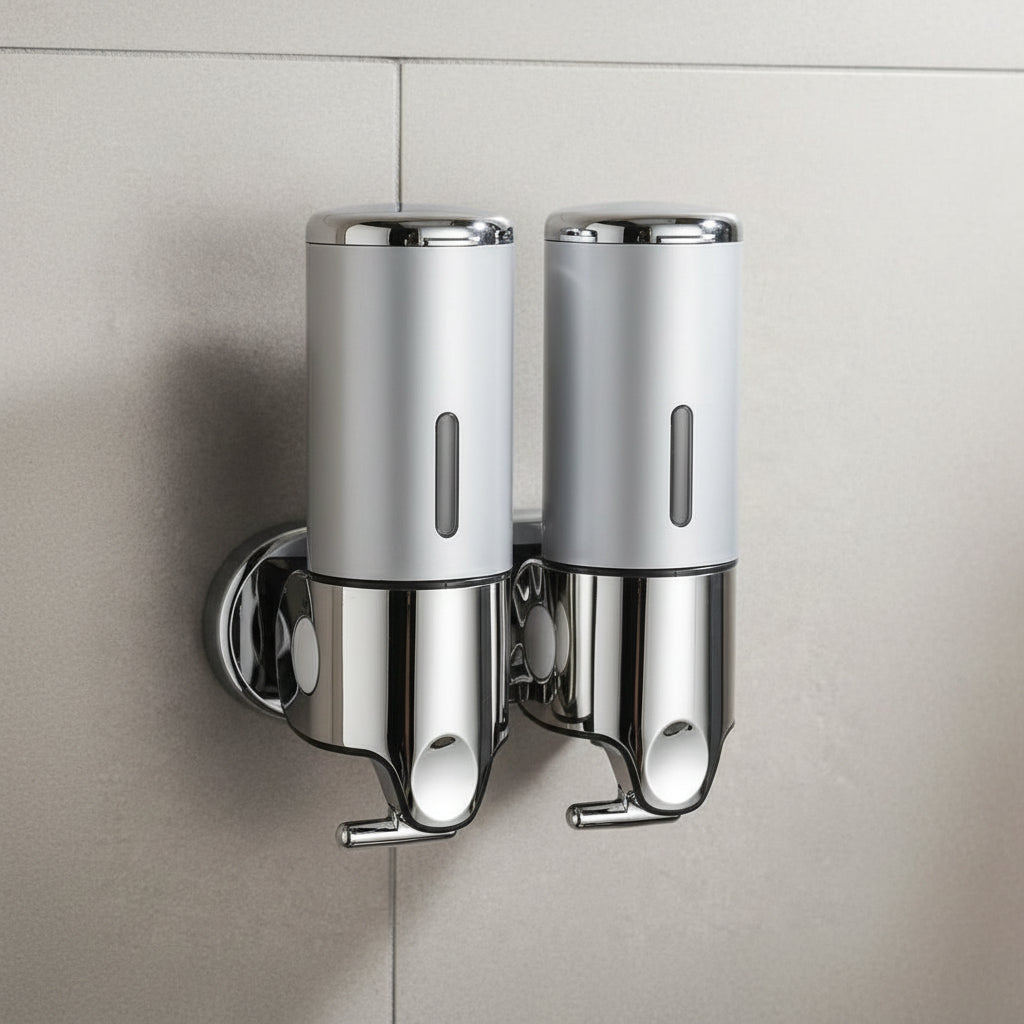 Vægmonteret sæbedispenser i rustfrit stål med 500 ml beholder