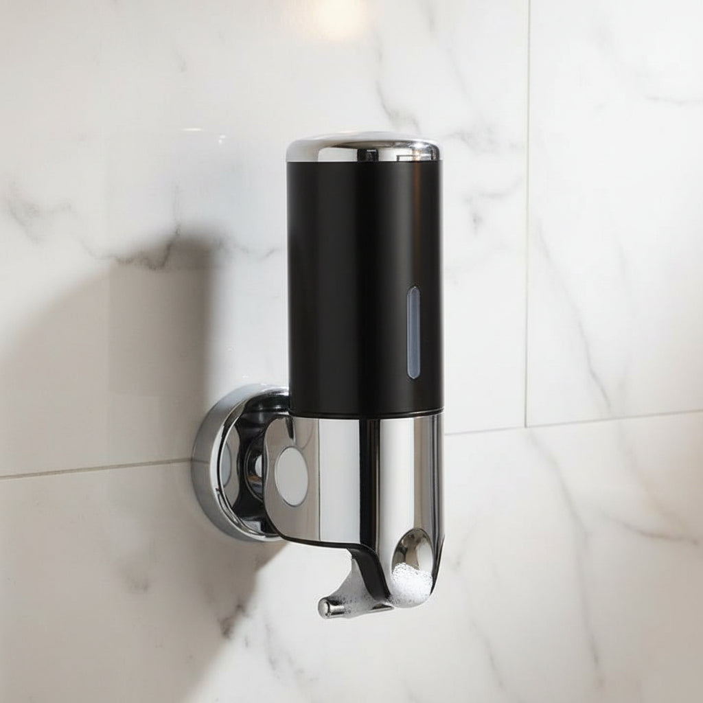 Vægmonteret sæbedispenser i rustfrit stål med 500 ml beholder