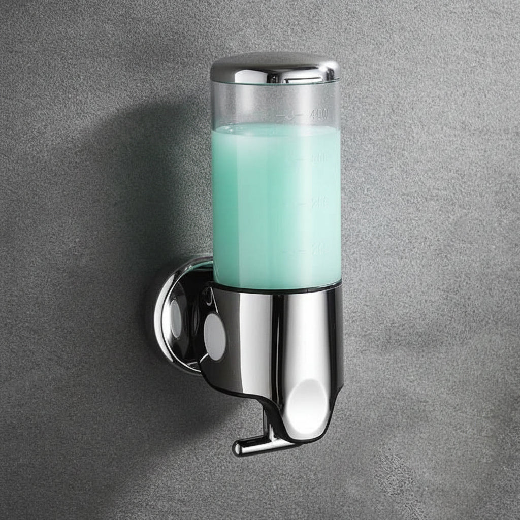 Vægmonteret sæbedispenser i rustfrit stål med 500 ml beholder