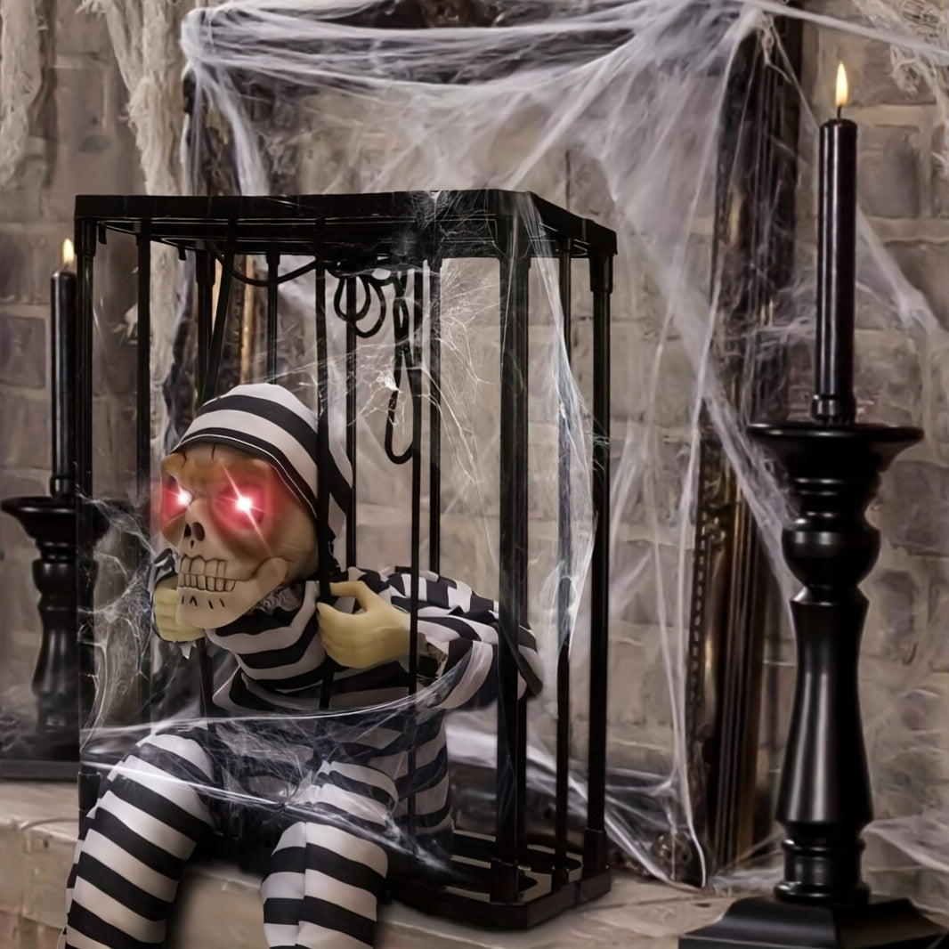 Animeret skrigende skelet med bevægelsessensor til ophæng som halloween-prop