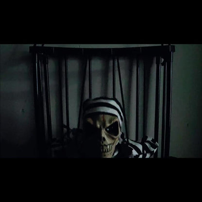 Animeret skrigende skelet med bevægelsessensor til ophæng som halloween-prop