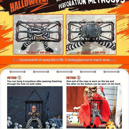 Animeret skrigende skelet med bevægelsessensor til ophæng som halloween-prop