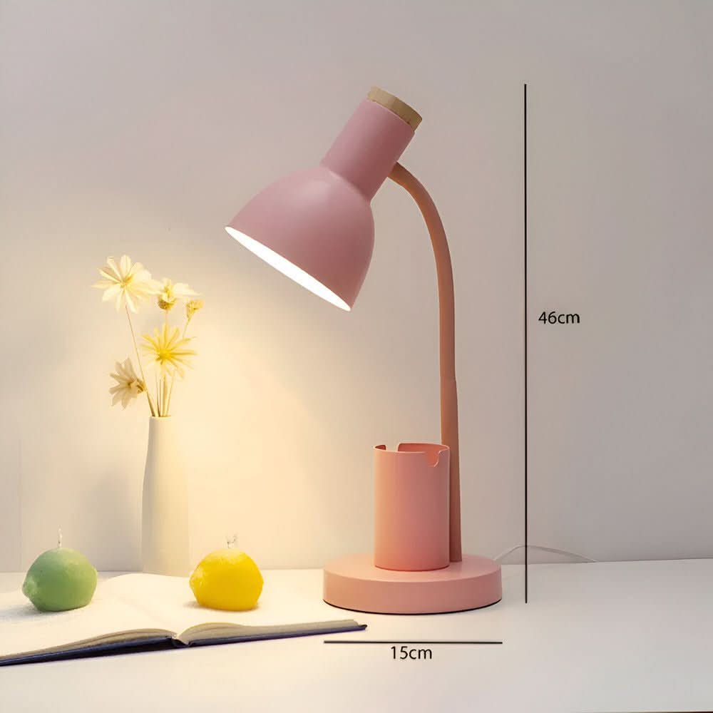 Moderne LED-bordlampe med penneholder til skrivebord og hjemmekontor