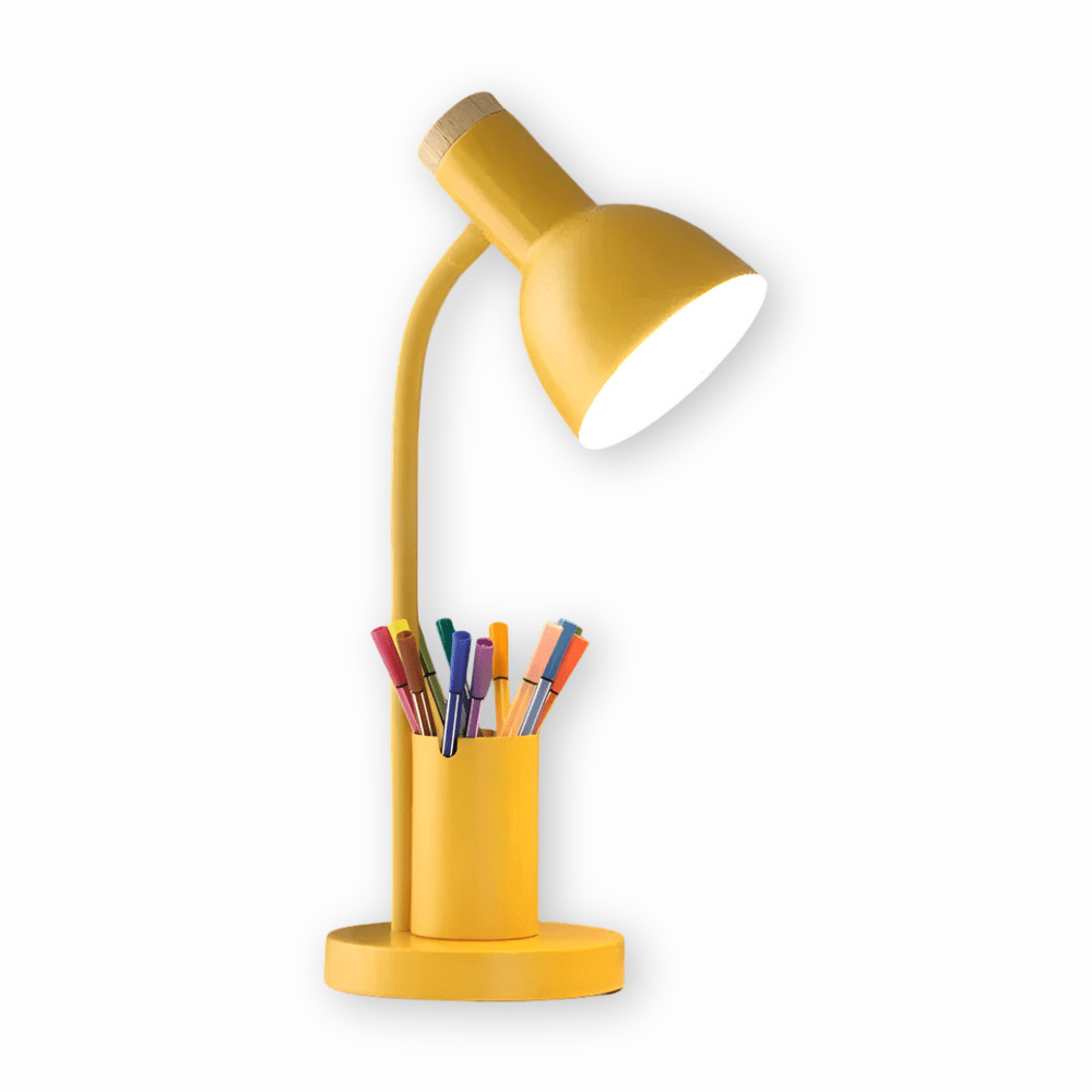 Moderne LED-bordlampe med penneholder til skrivebord og hjemmekontor