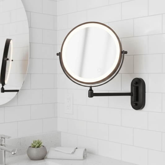 Lazotree | Makeupspejl med LED-lys, forstørrelse og genopladeligt batteri